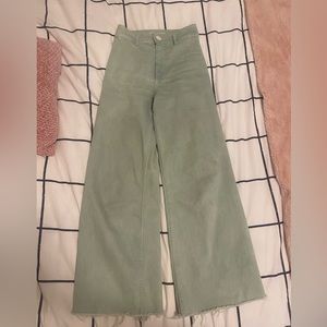 zara green marine straight jeans